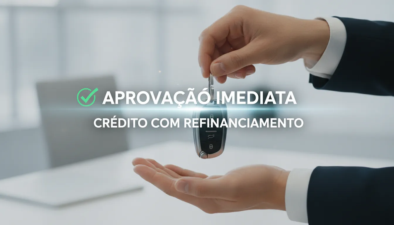 Entrega de chaves de carro simbolizando aprovação de refinanciamento e liberação de crédito