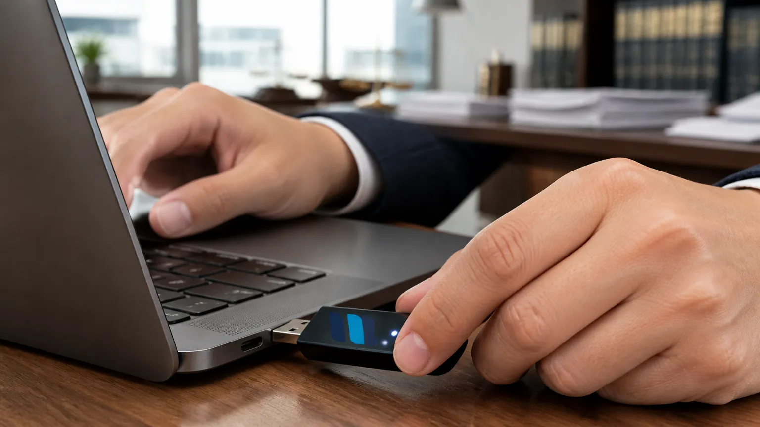 Conexao de token usb para assinatura digital compativel com PJe Office Pro.