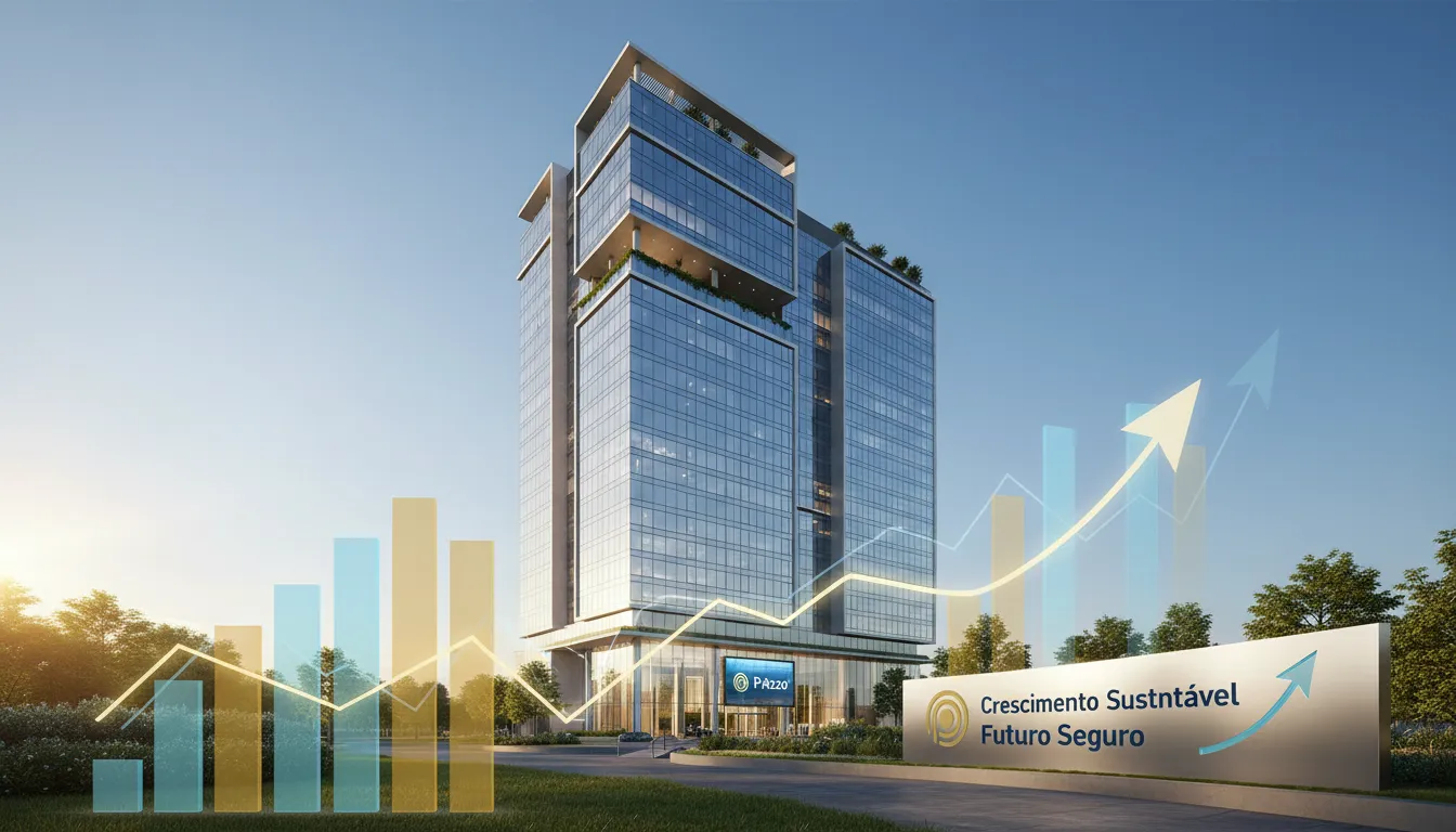 Edifício comercial moderno e finalizado simbolizando sucesso e crescimento sustentável, resultado da gestão da contabilidade para construtoras.