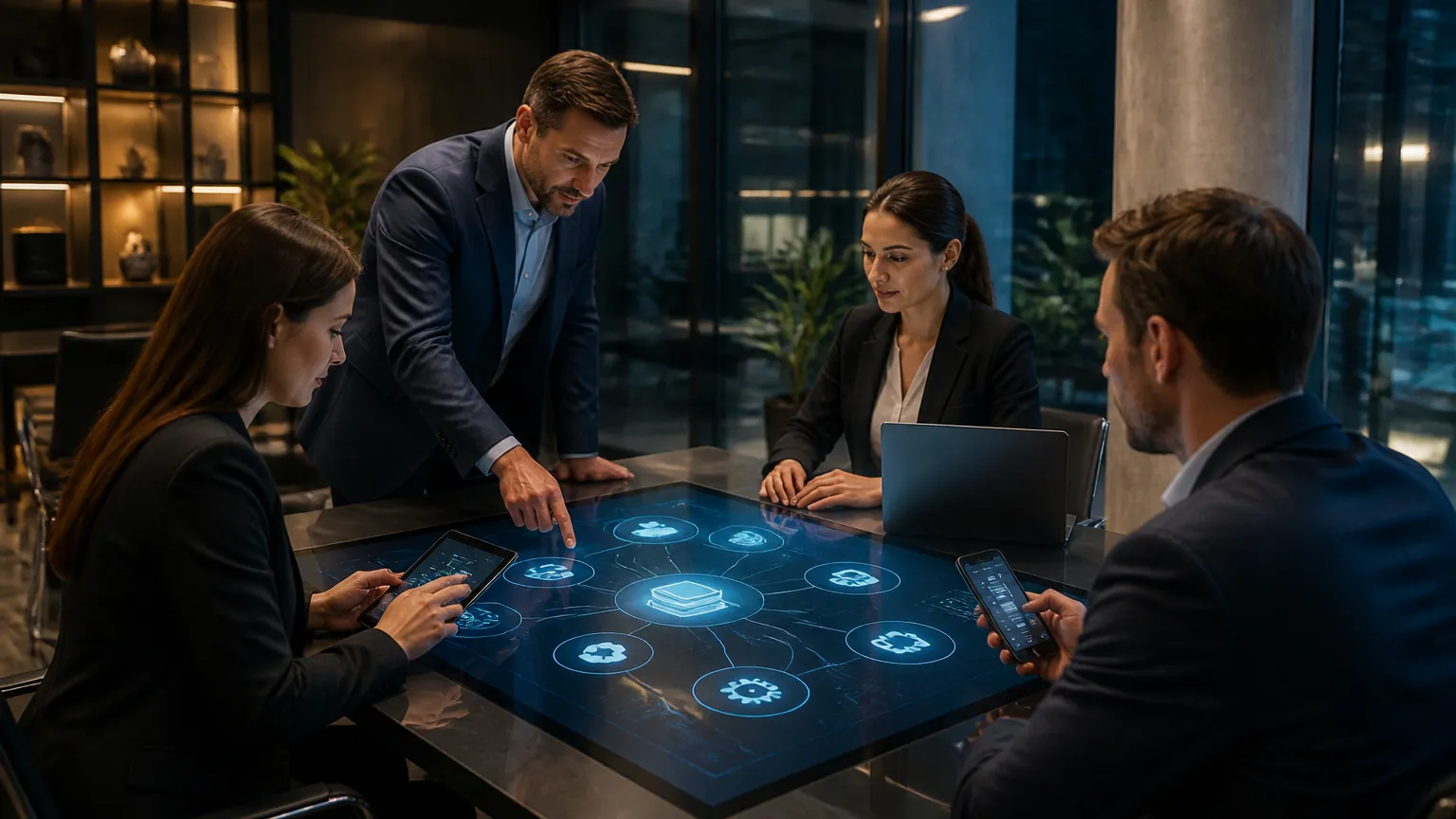 Equipe comercial otimizando processos com automação inteligente e padronização