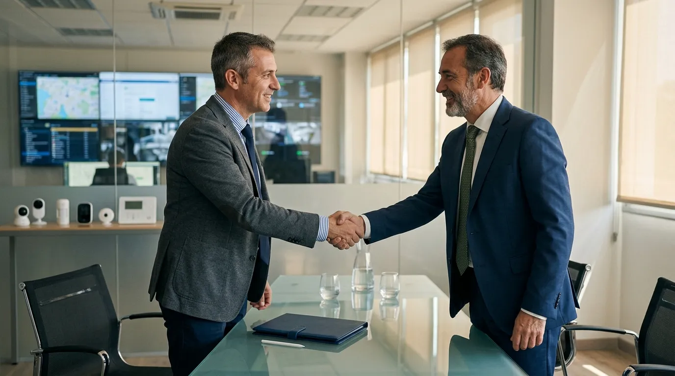 Acordo firmado com assinatura de contrato de prestação de serviço para empresa de segurança eletrônica.