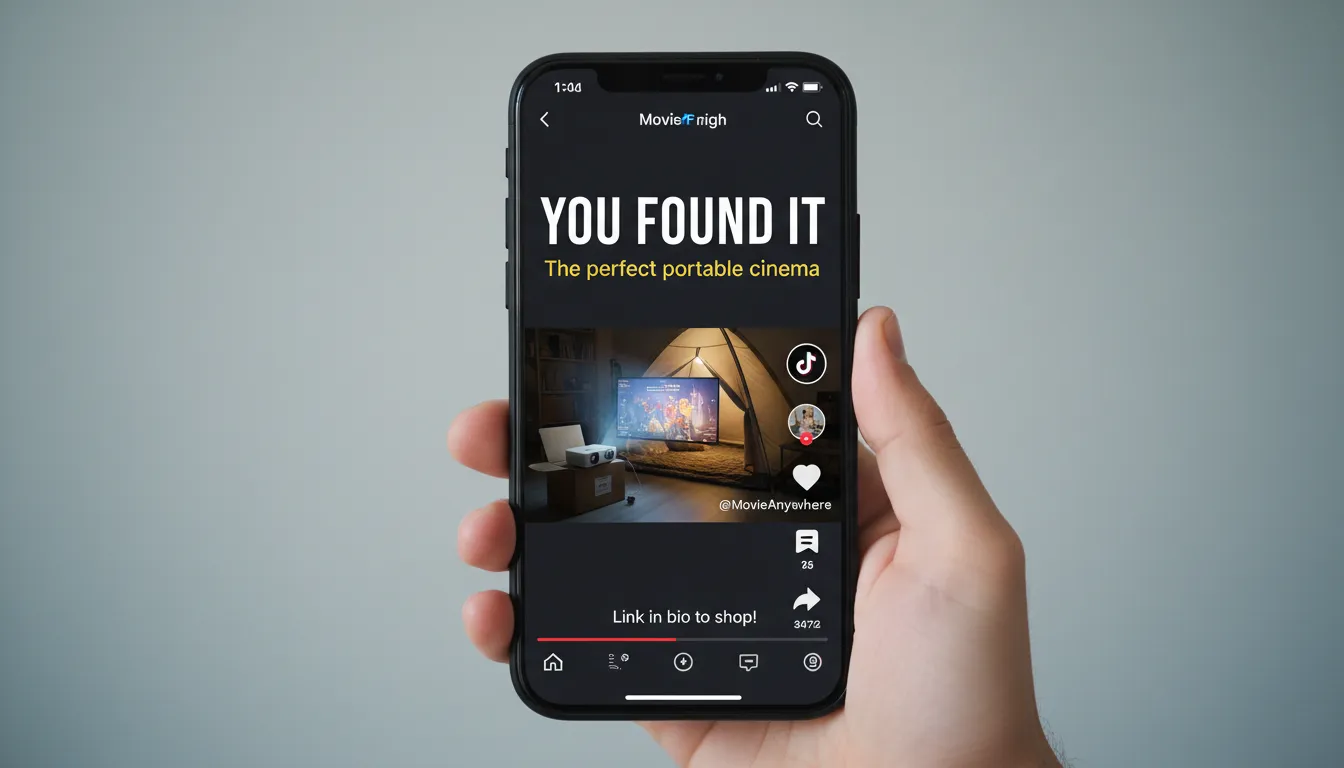 Anúncio de produto no TikTok com demonstração e texto sobreposto. Ideal para campanhas de tiktok ads da You Found.