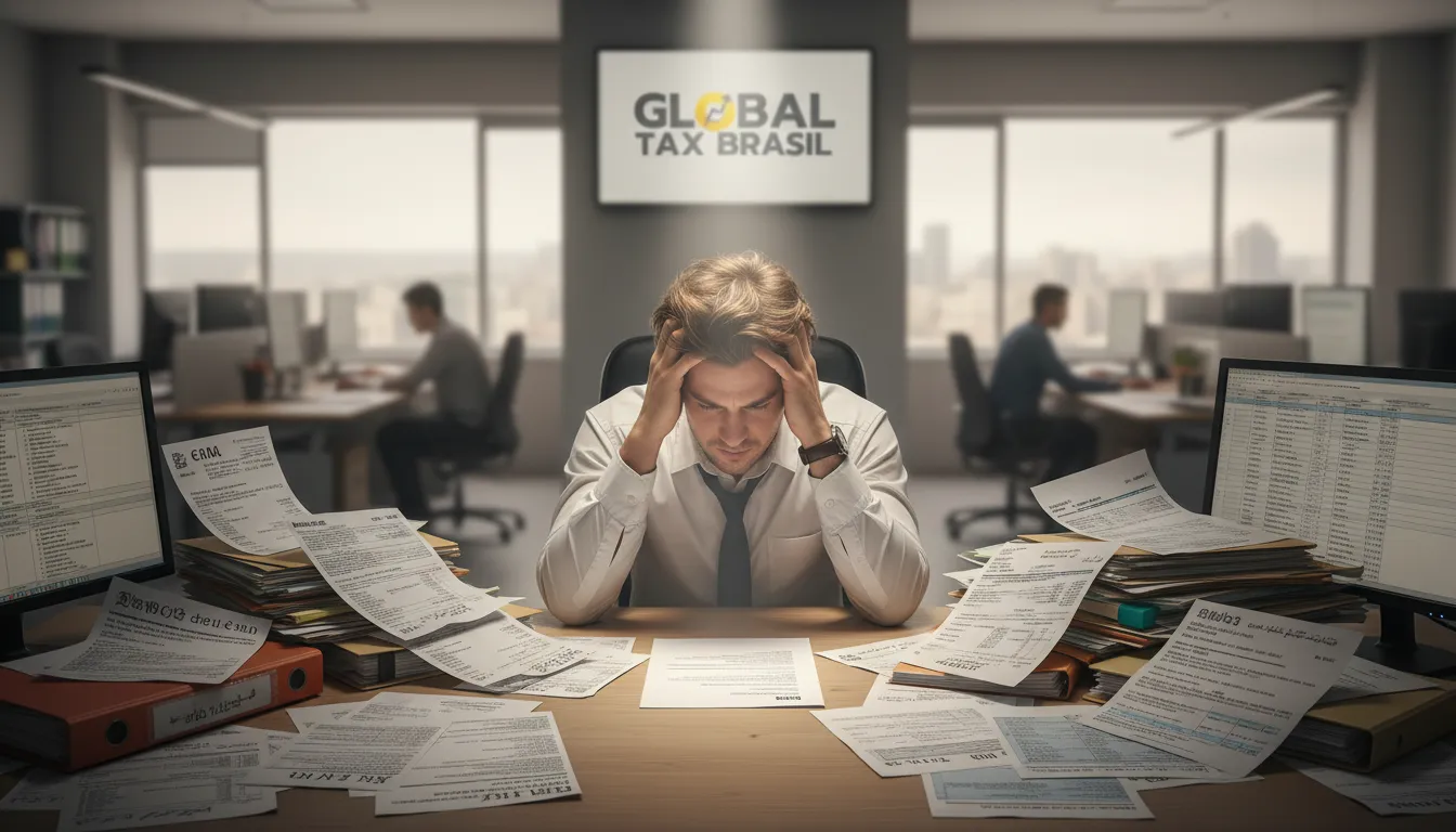 Profissional analisa a complexidade do imposto sobre herança exterior, buscando soluções claras e simplificação tributária.