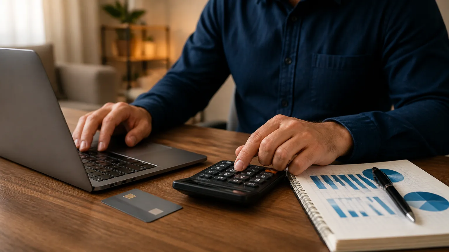 Comparação prática para calcular custo total do crédito com cartão no computador.