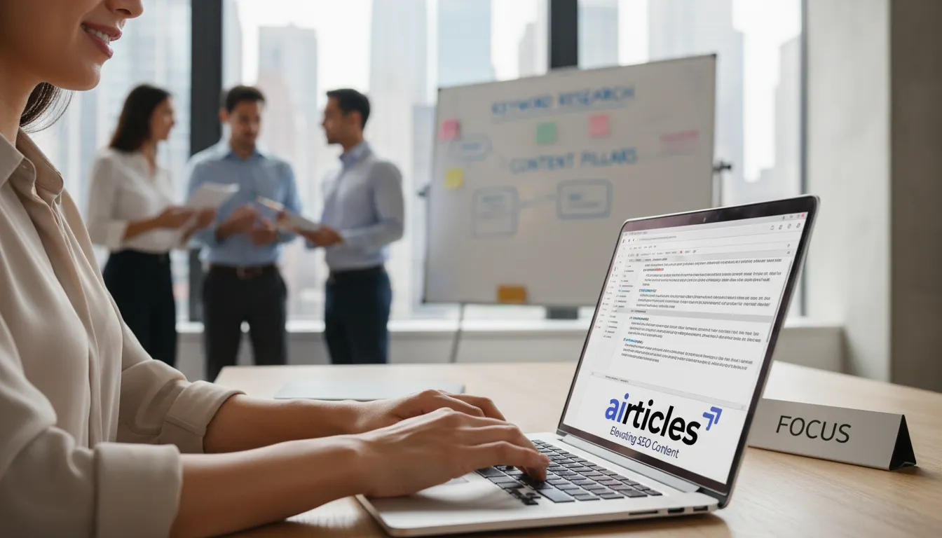 A content marketer in a Manhattan office writing optimized content, illustrating what seo marketing involves for quality engagement.