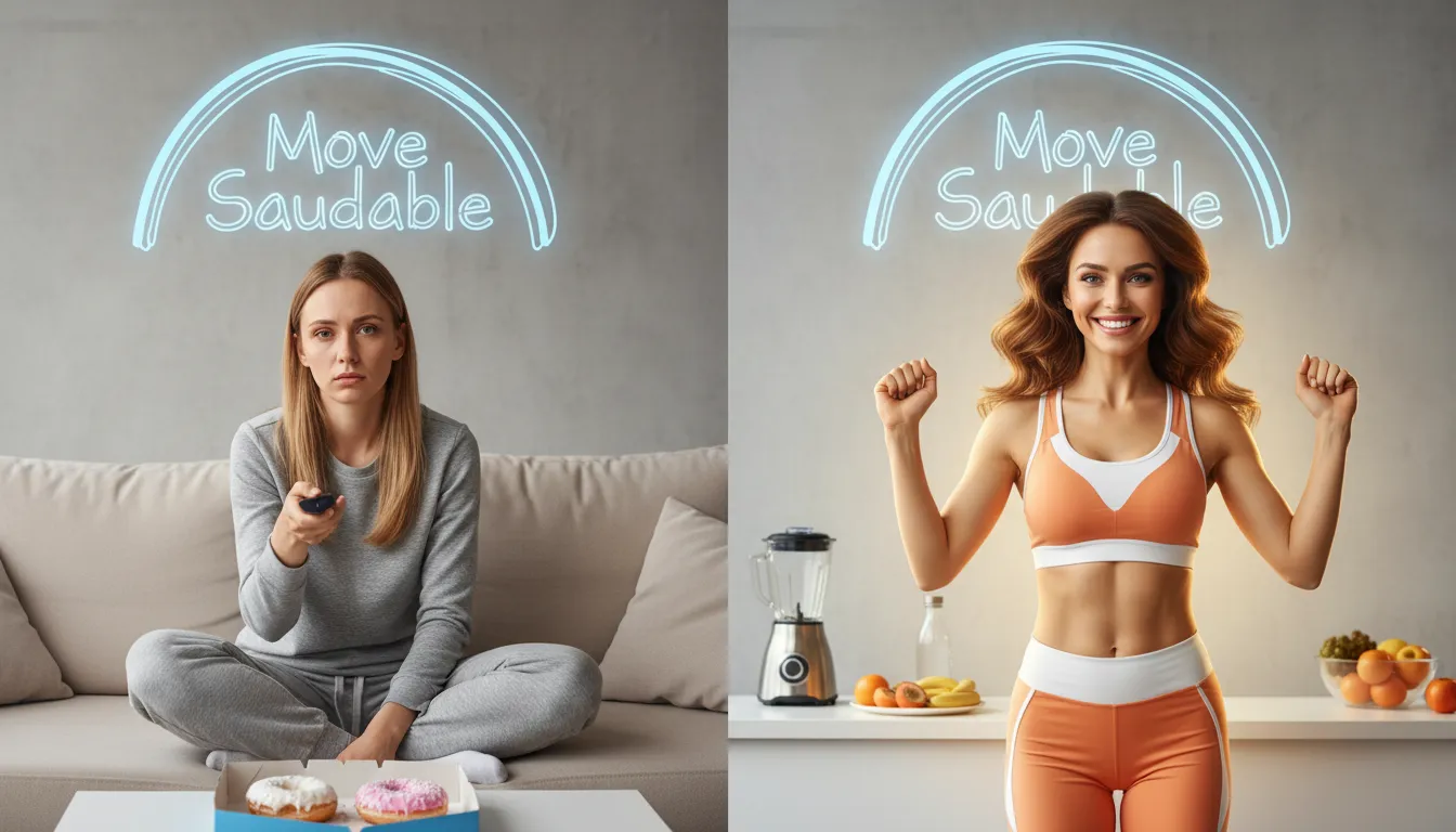 Comparación visual de los efectos de dejar de comer azúcar por 7 días: antes y después en la piel y energía.