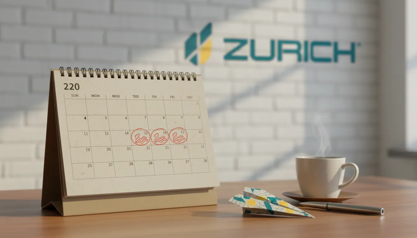 Calendário com datas marcadas para férias e um avião de papel, simbolizando o planejamento e o direito às férias proporcionais.