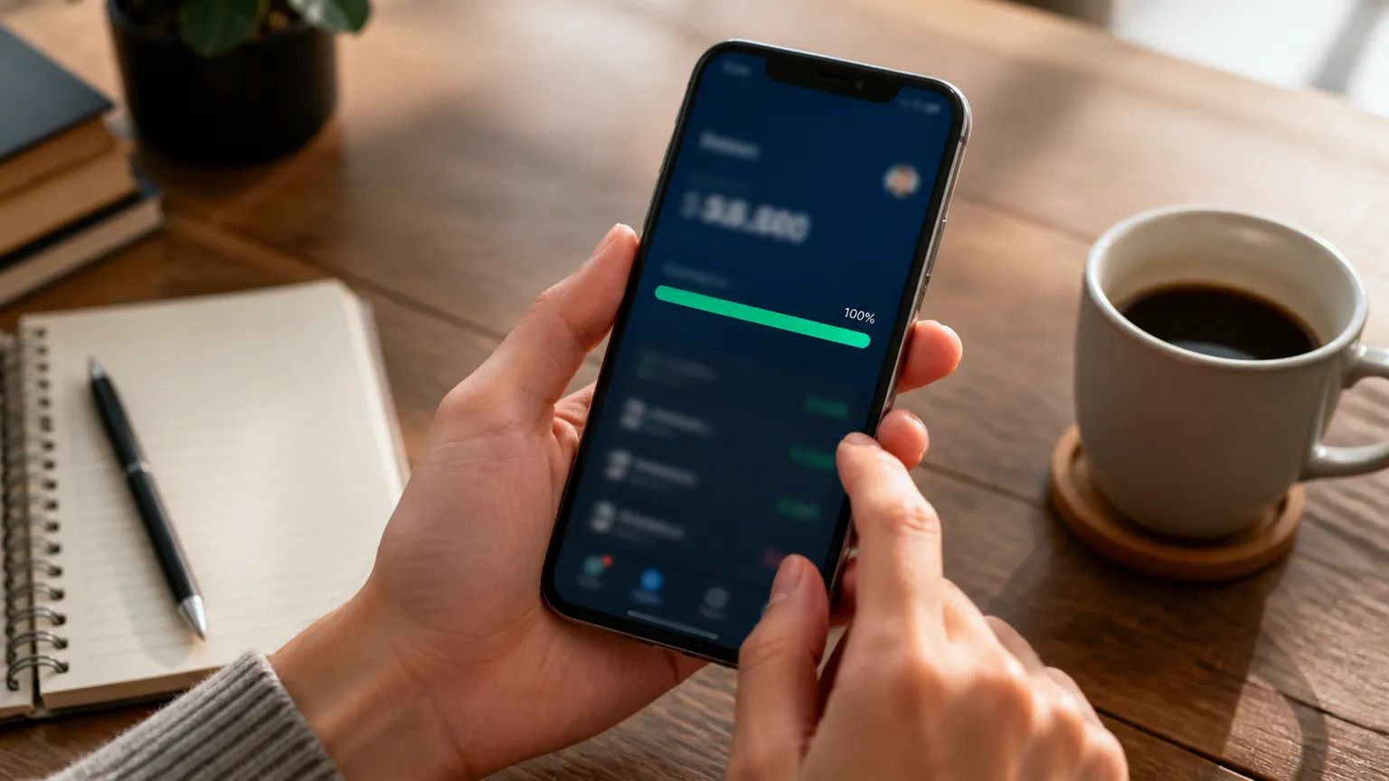 Celular mostrando quitação adiantada ao aprender como quitar empréstimo consignado clt.