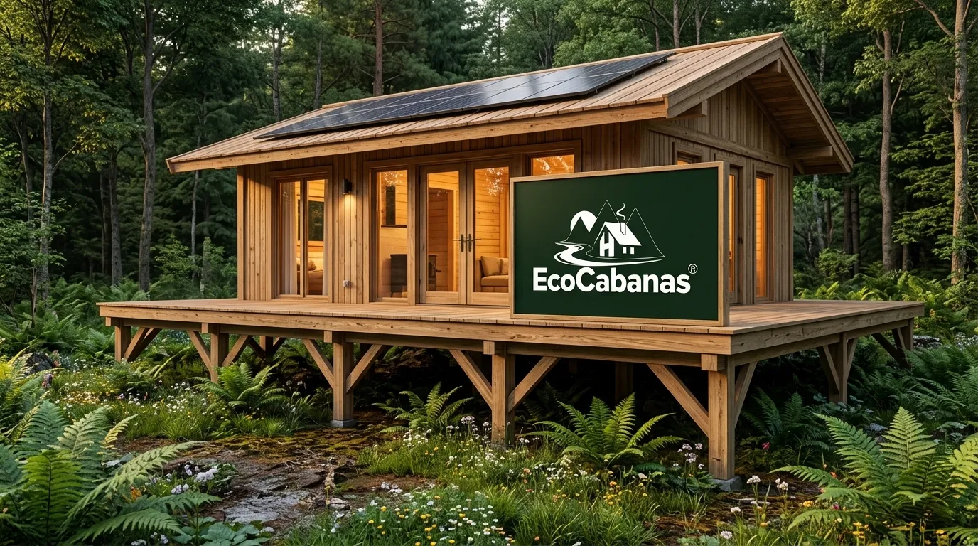 Cabana ecologica sustentavel de madeira integrada a natureza contrapondo o conceito de casa container.