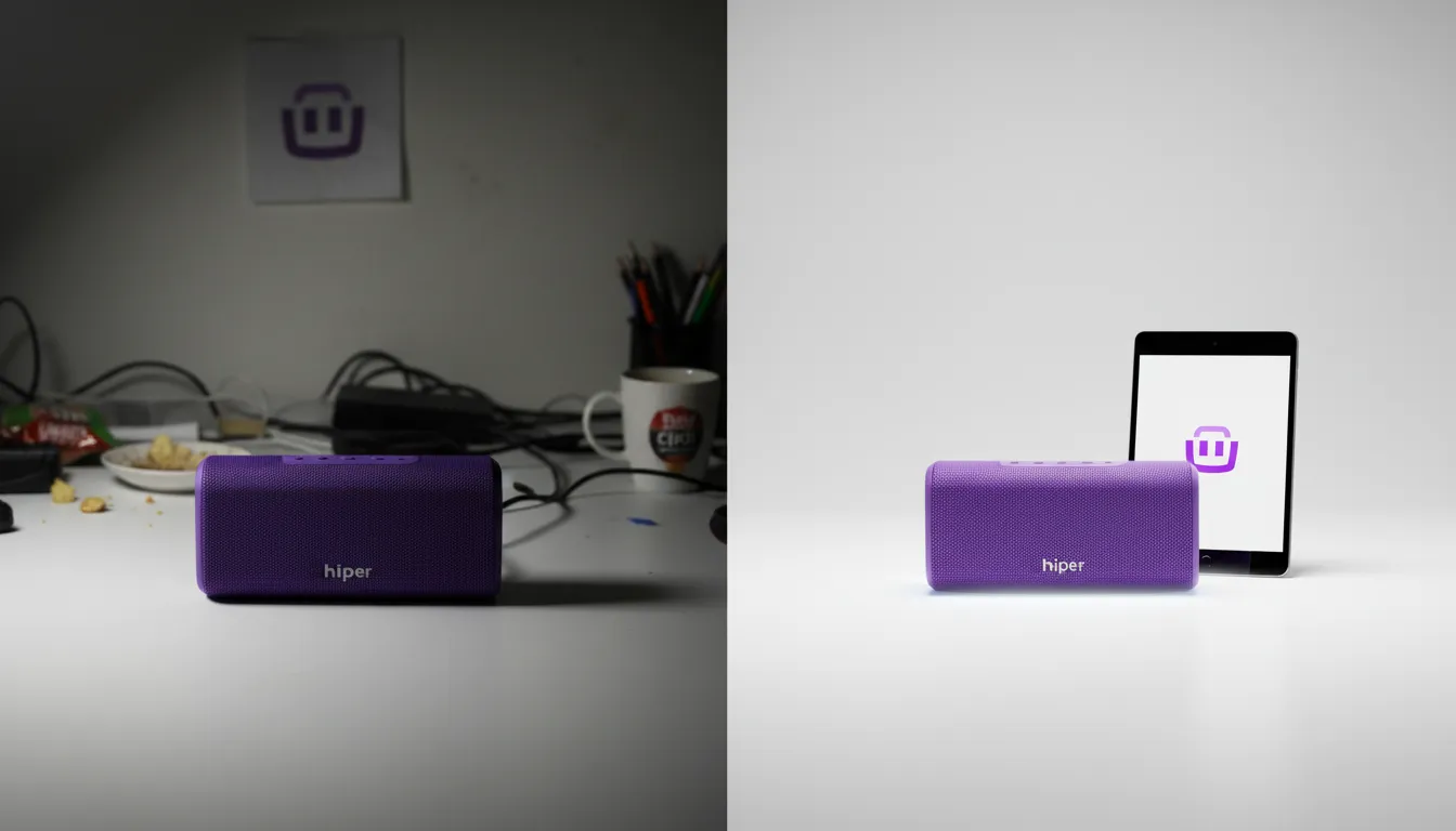 Comparativo mostrando como tirar foto de produto para vender: foto amadora vs profissional.