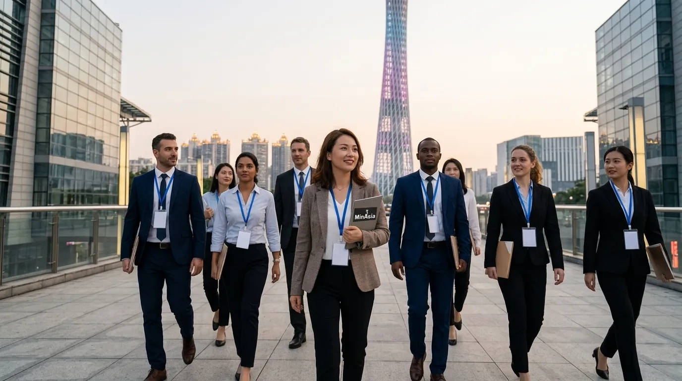 Comitiva de empresários participando da Canton Fair com assessoria especializada