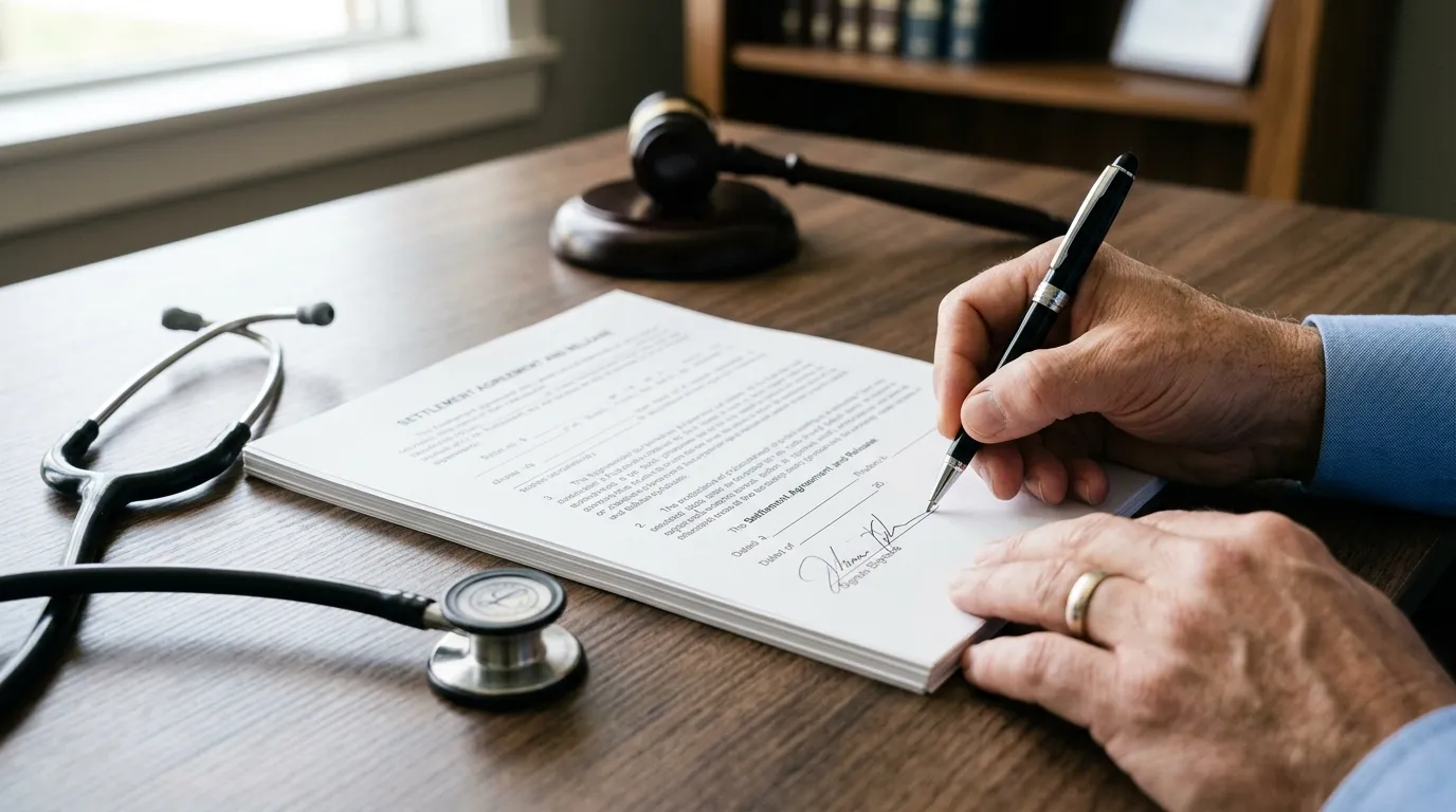 Documentos para advogado em Tietê: ação contra plano de saúde sobre mesa com estetoscópio.