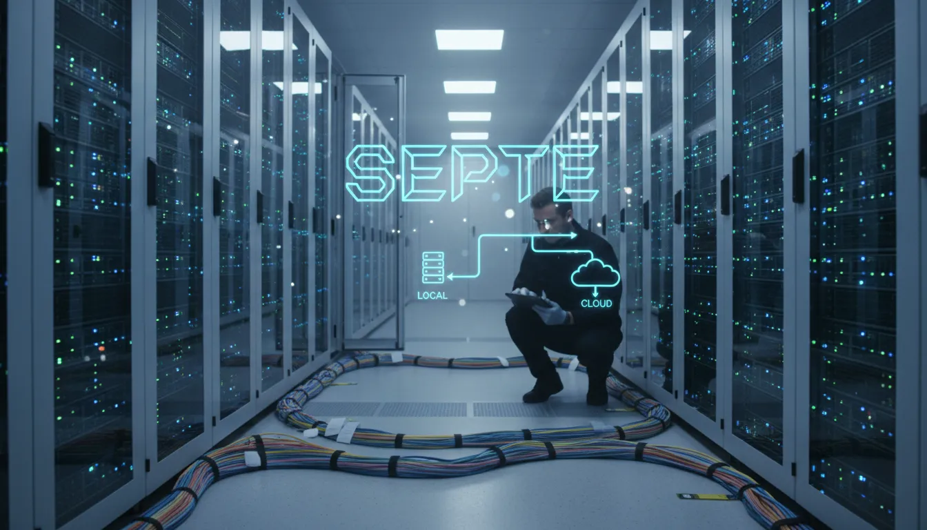 Data center moderno representando um sistema de servidor de arquivos para empresa de alta performance.