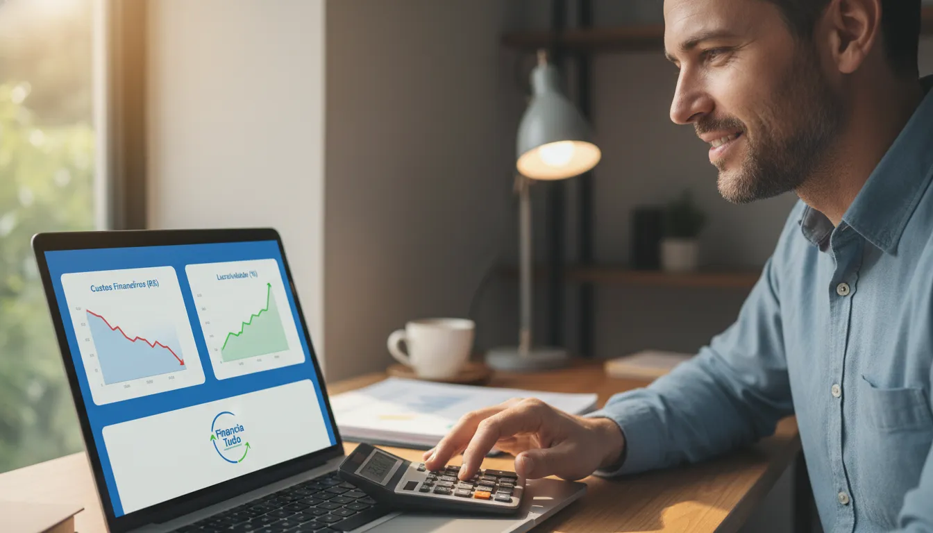 Pequeno empresário alivia o orçamento ao reduzir custos financeiros empresa, utilizando ferramentas inteligentes de gestão.