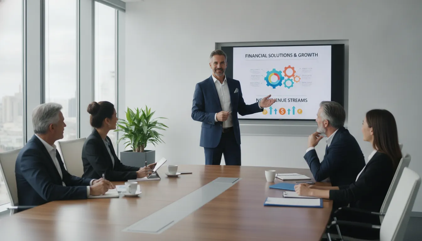Consultor apresenta soluções financeiras, abrindo novas fontes de renda extra para consultores.