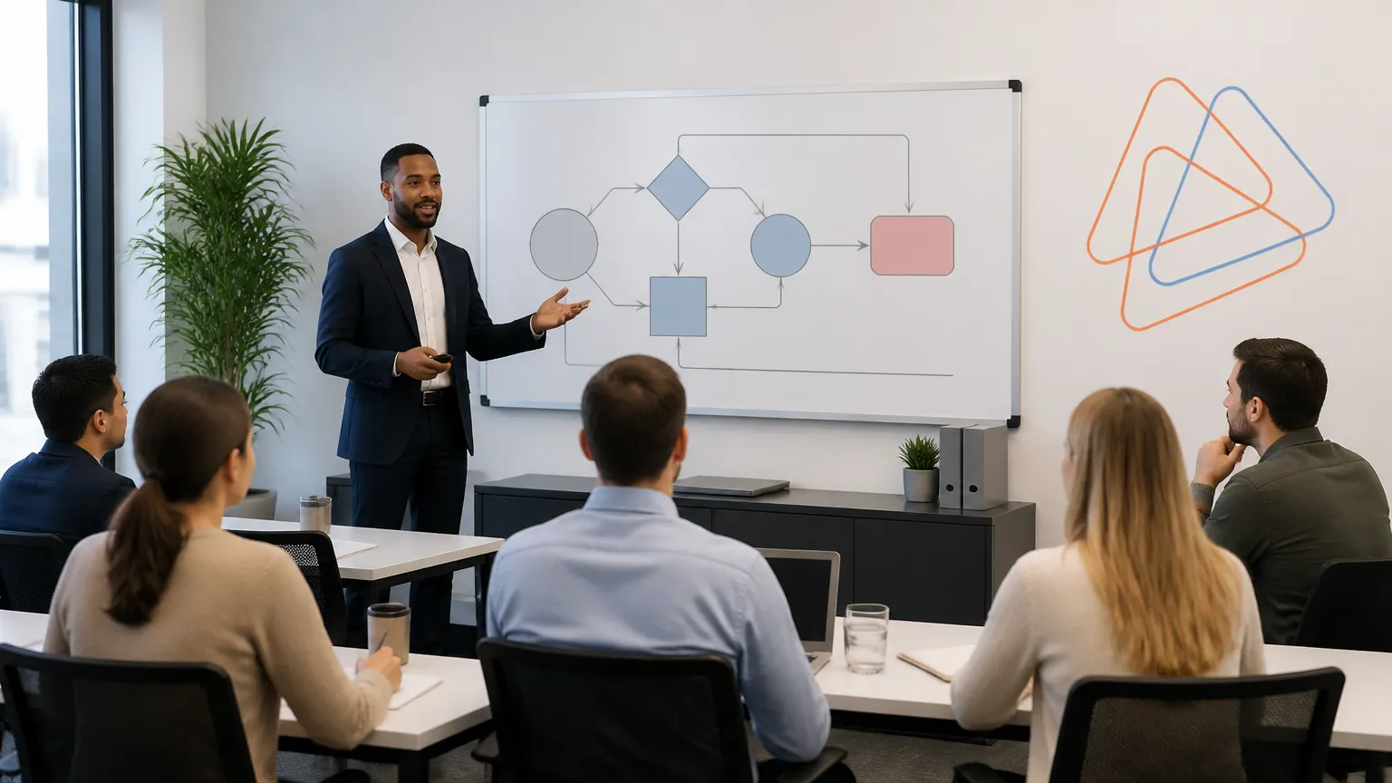 Treinamento interno sobre programa de compliance para equipe de colaboradores.