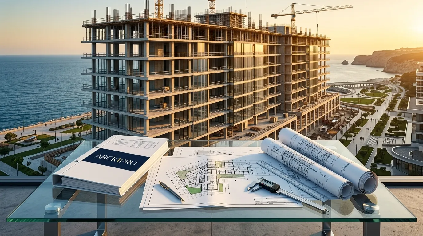 Estrutura de empreendimento de alto padrão representando lastro real no investimento em SCP.