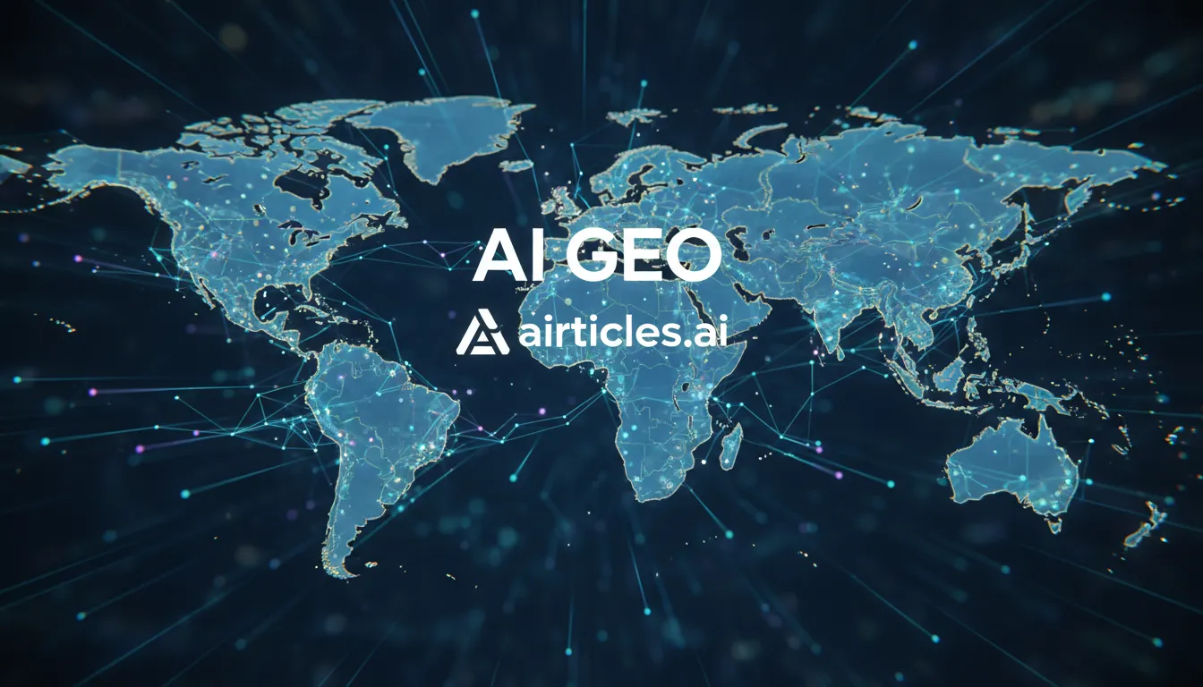 Visualização abstrata de algoritmos de ia analisando dados geográficos, demonstrando o poder da otimização de ia para entender o comportamento do consumidor em diferentes regiões.