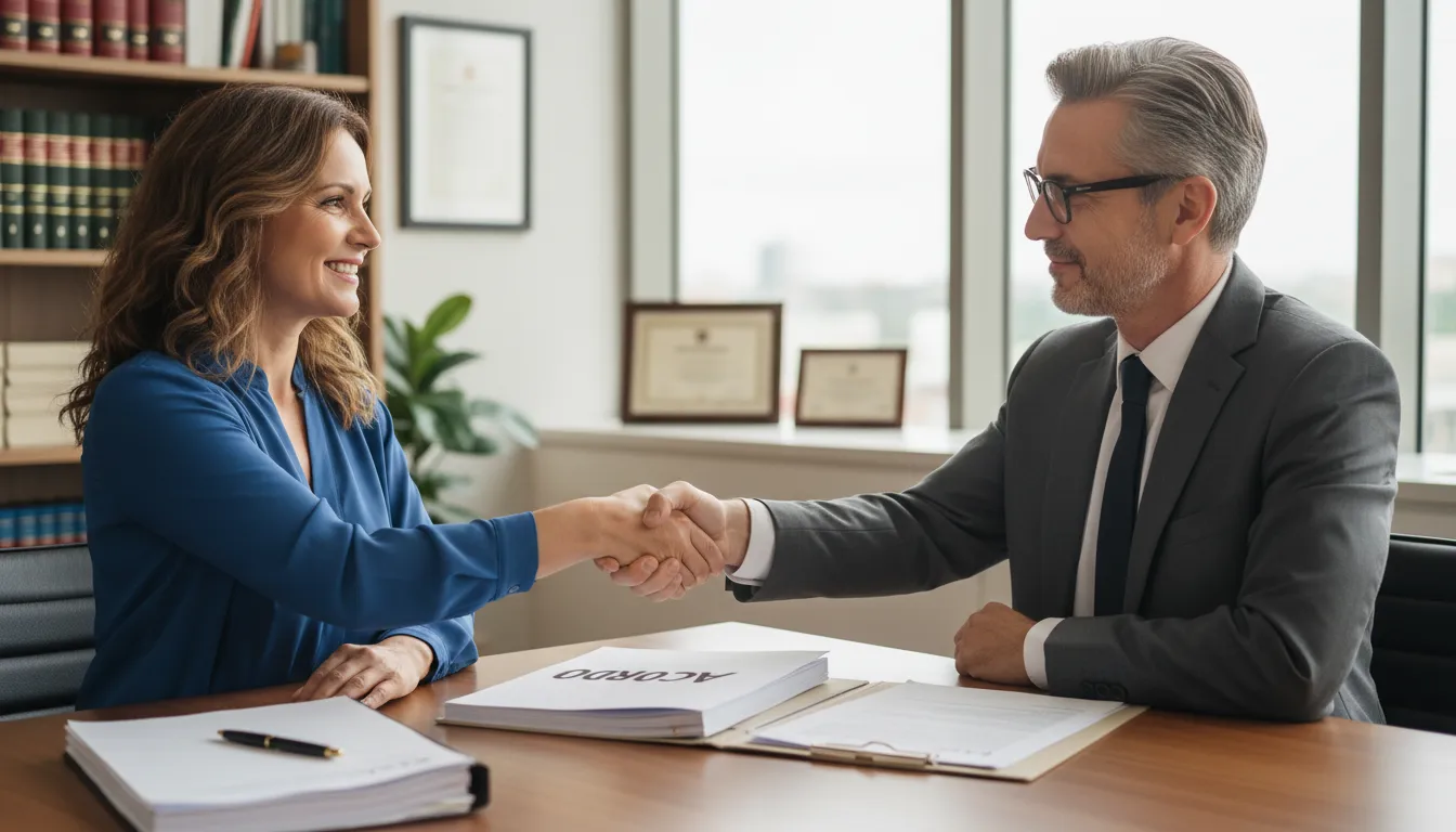 Cliente satisfeito após resolução favorável, com o apoio de experiente advogado em Gaspar e seu plano.
