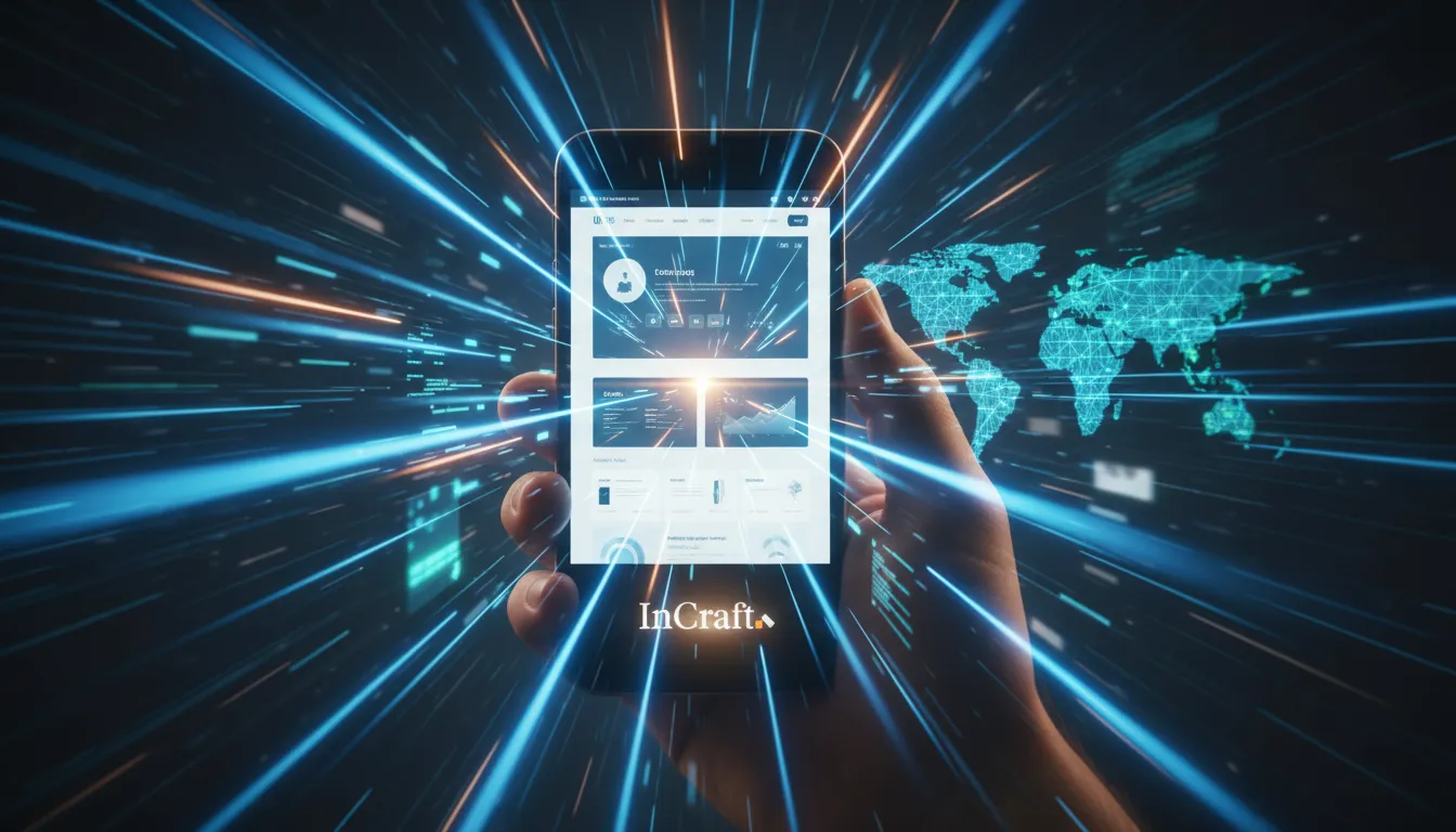 Imagem de um smartphone com carregamento rápido de sites, ilustrando a agilidade e performance de um web site proxy na navegação.