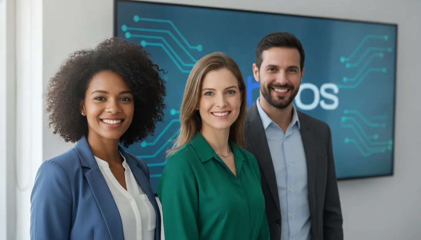 Pessoas sorrindo, transmitindo confiança e segurança na consulta PGE precatórios e antecipação de crédito.