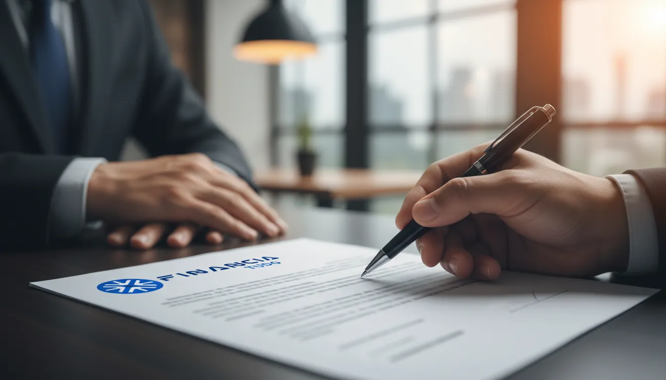 Aprovação do refinanciamento de caminhão ainda financiado: contrato assinado com a Financia Tudo, selando o acordo.