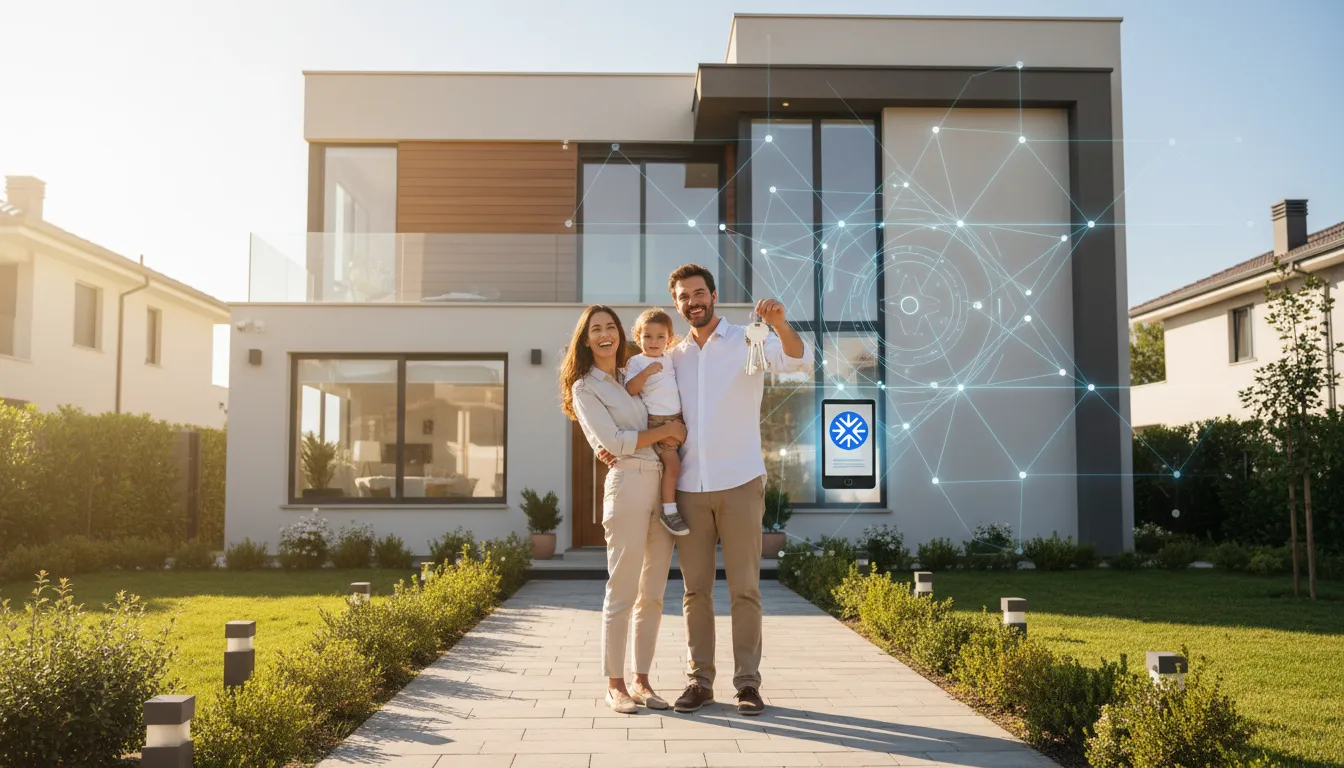 Família feliz conquistando a casa própria, resultado de entender o custo efetivo total crédito e planejar.