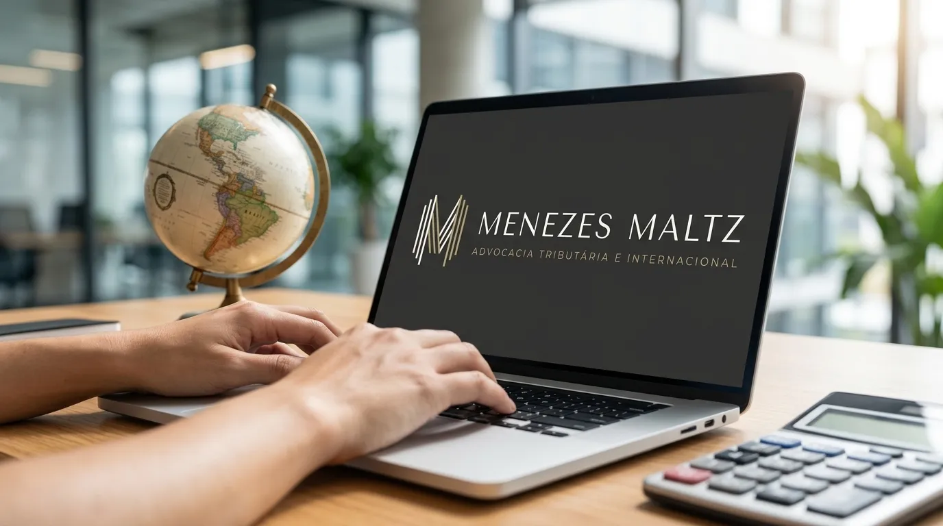 Calculadora e globo simbolizando a análise de investimentos no exterior tributação para brasileiros.