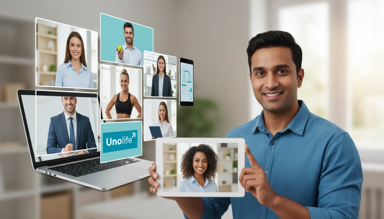 Especialistas Unolife, incluindo advogado online, prontos para oferecer atendimento social e cuidar do seu bem-estar.