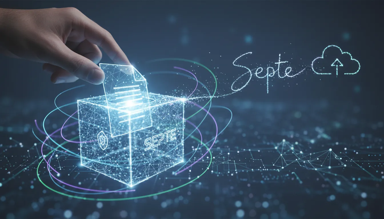 Representação de armazenamento seguro em nuvem, com dados protegidos por criptografia em infraestrutura corporativa.