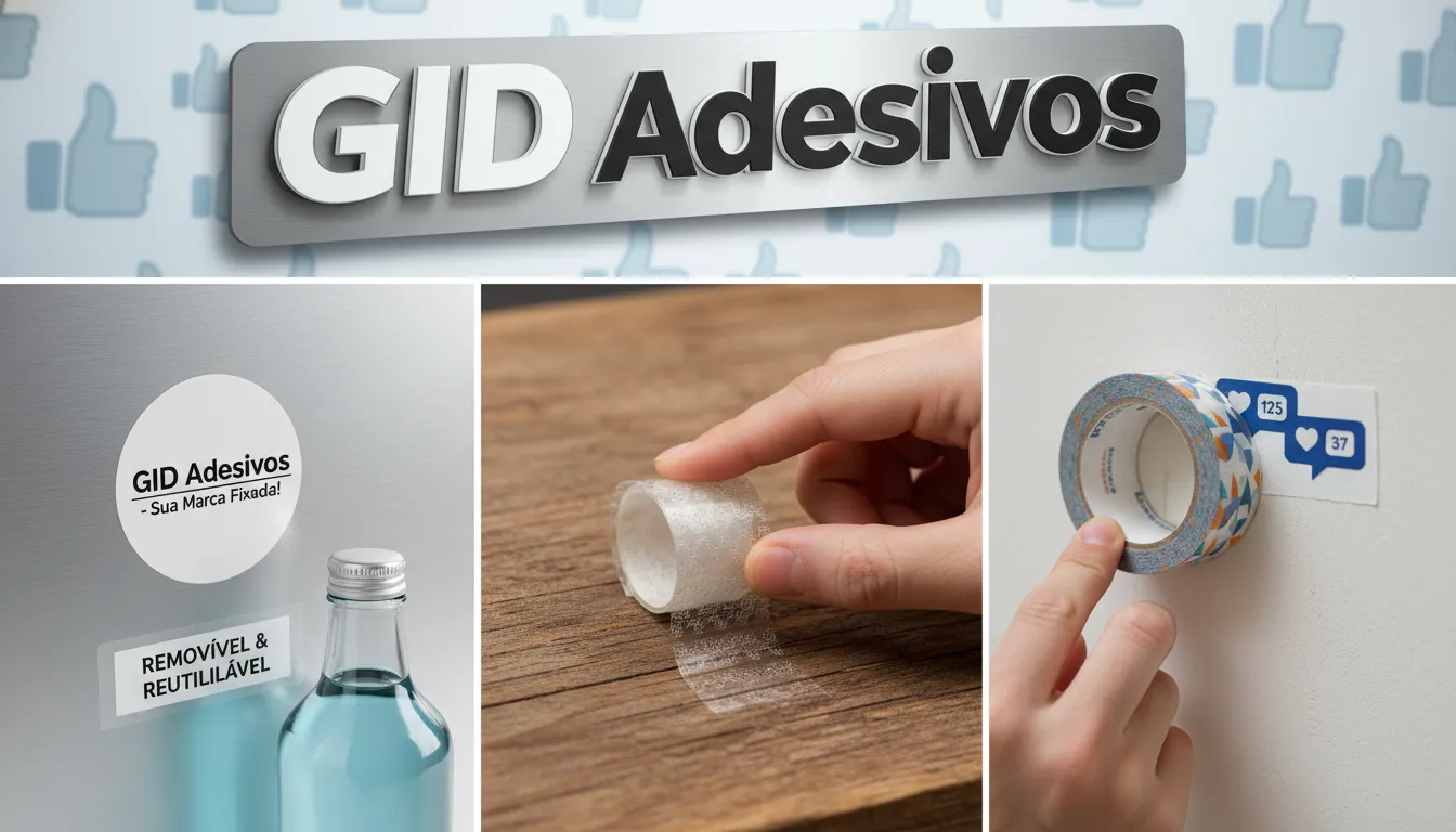 Adesivos da GID aplicados em diversas superfícies, demonstrando soluções personalizadas de adesivos no marketing de influência.
