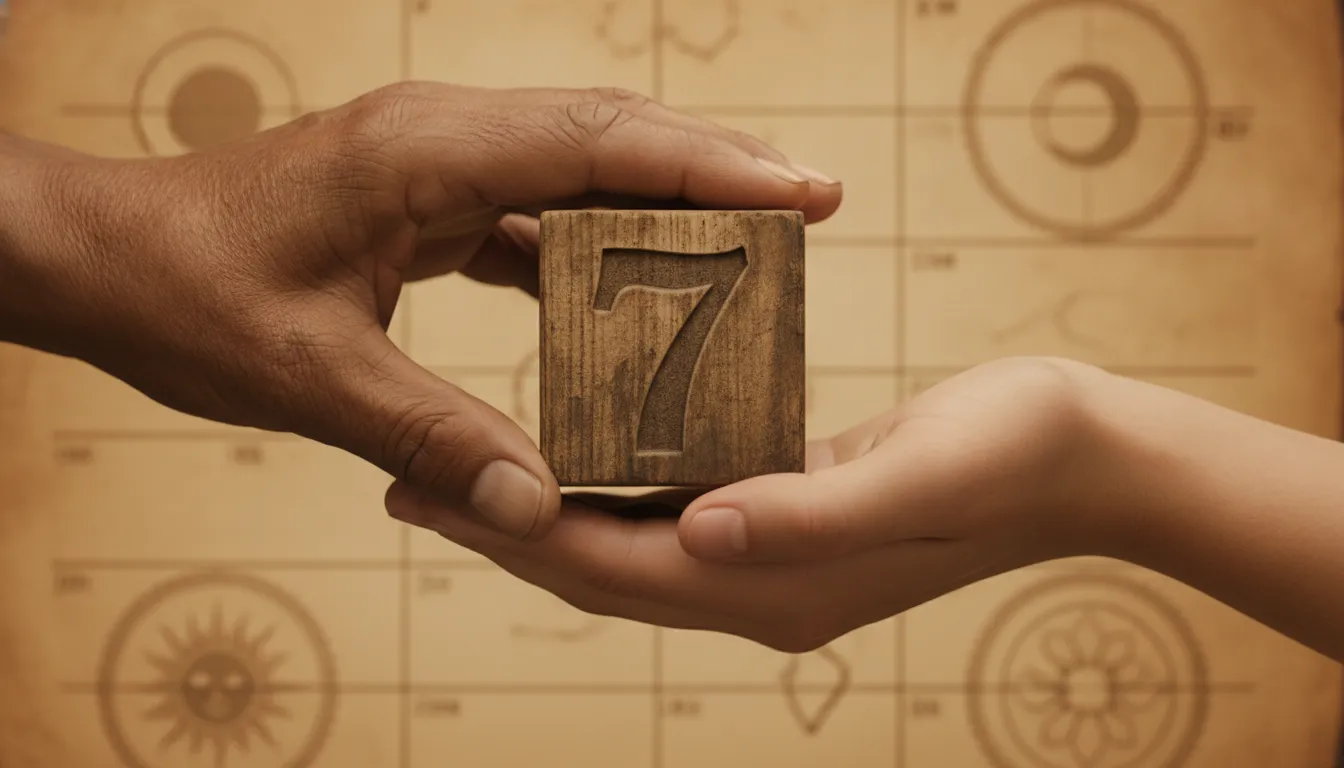 Mãos seguram bloco numerado, simbolizando a conexão entre numerologia, data de nascimento e personalidade.