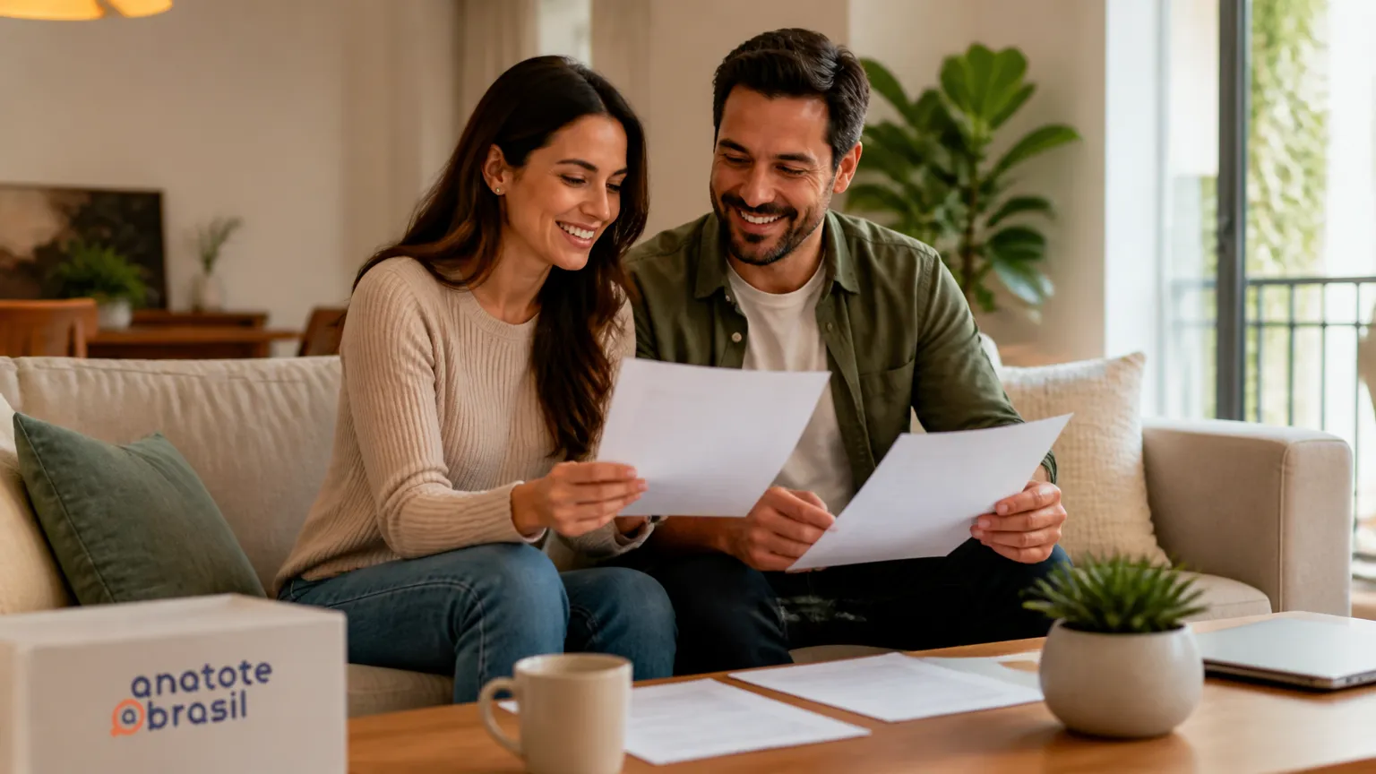 Casal planejando como ser contemplado no consórcio imobiliário para conquistar a casa própria.