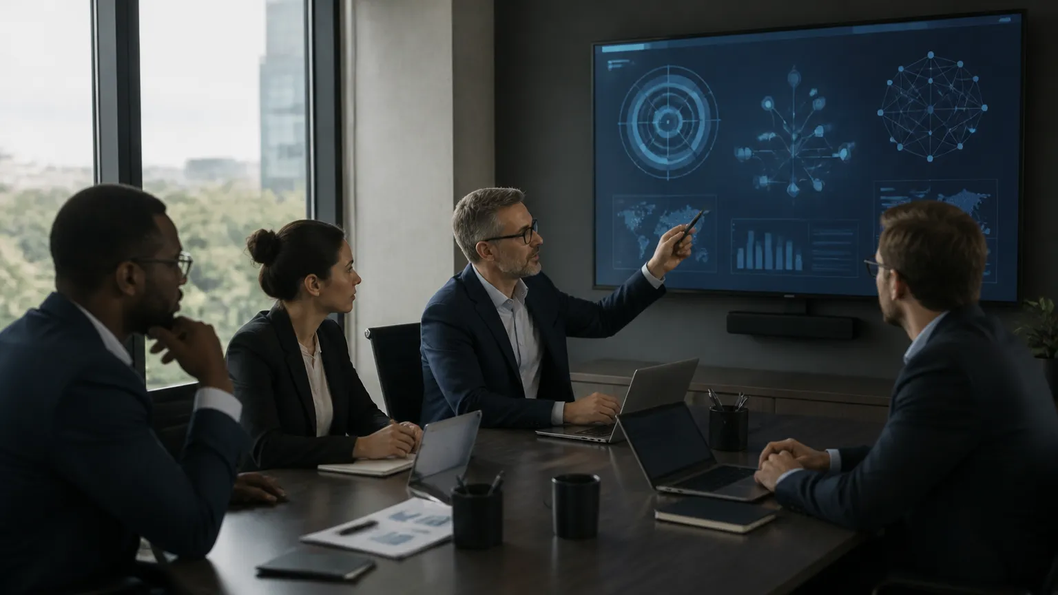 Equipe técnica planejando aplicação prática da ISO 27002 e gestão de riscos corporativos.
