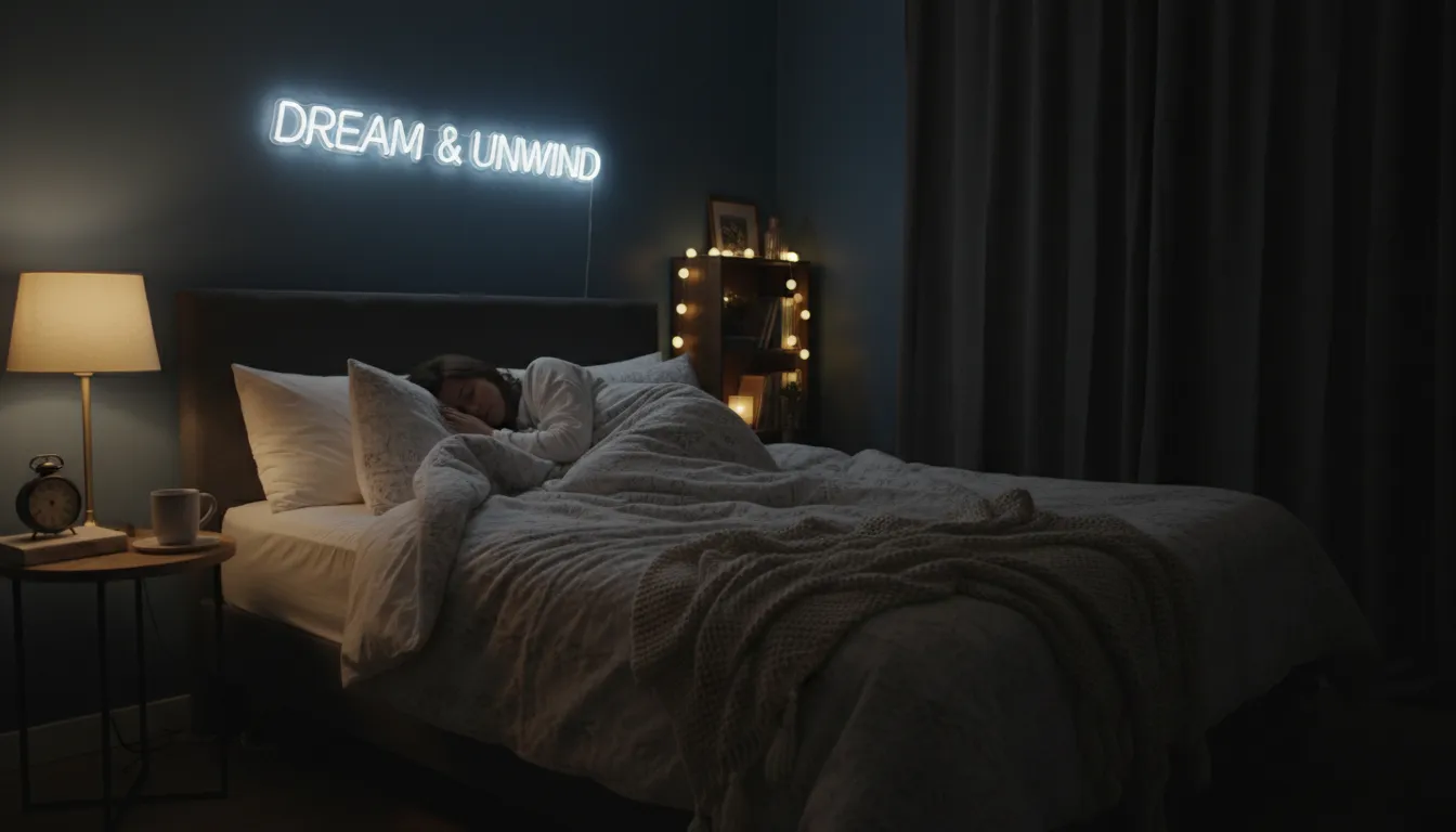 Pessoa dormindo tranquilamente em ambiente escuro, promovendo sono de qualidade.