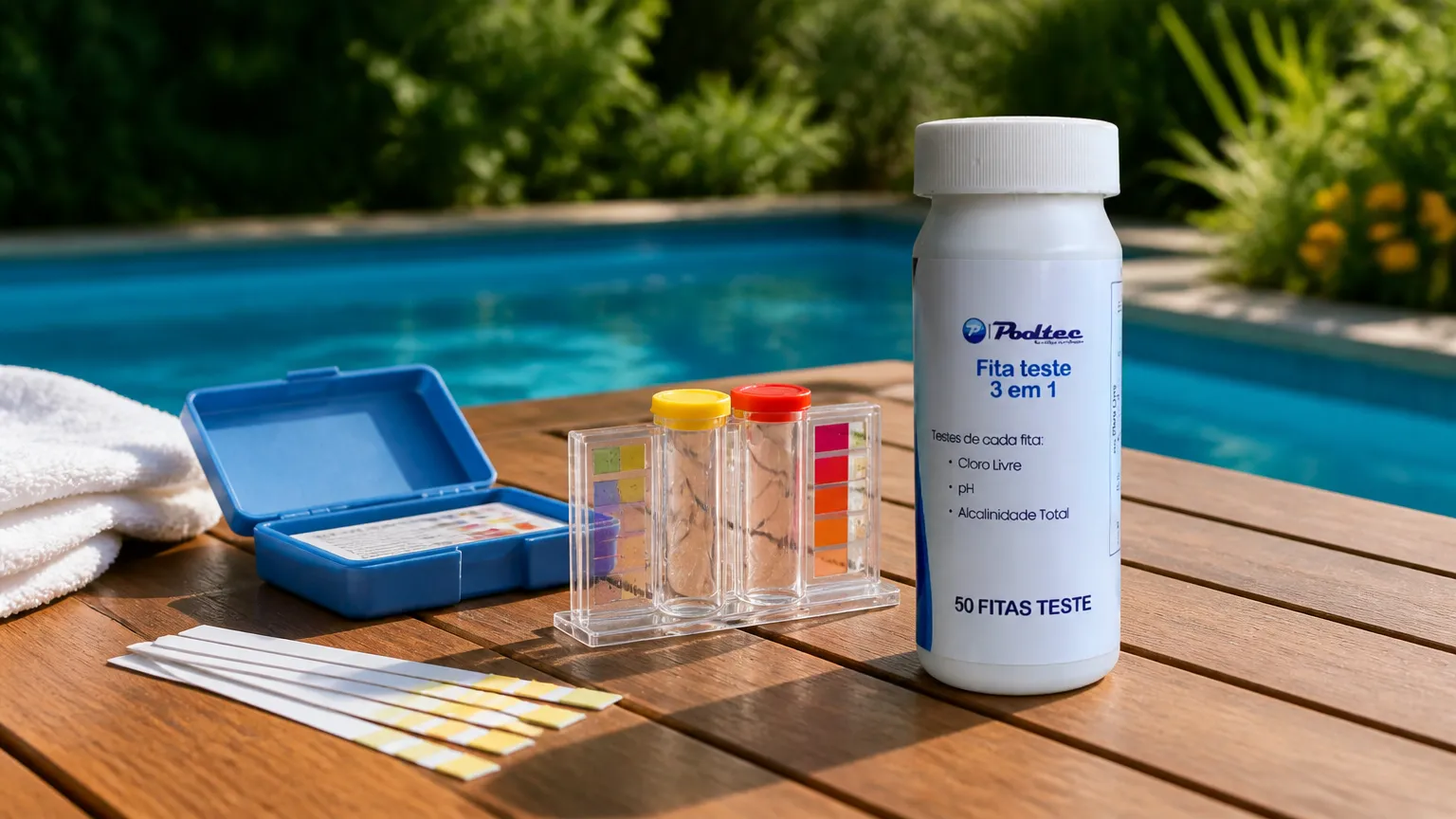 Guia de como limpar piscina verde medindo parametros quimicos da agua.