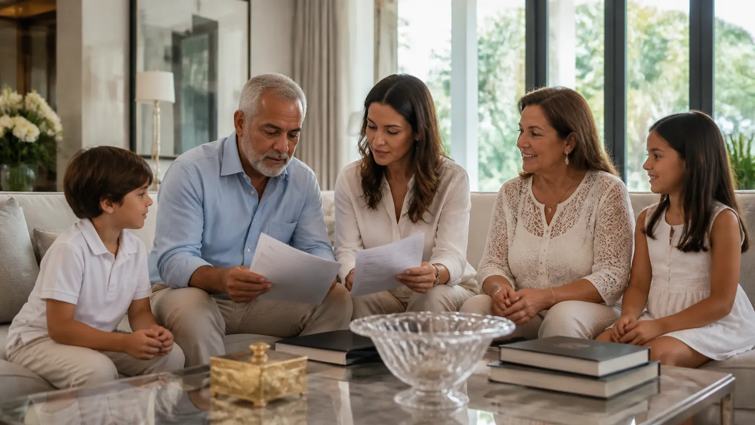 Familia reunida protegida apos aprender como fazer holding familiar e sucessao.
