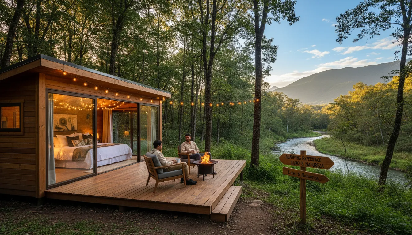 Ilustração da seção: Glamping: A Origem e Evolução do Glamping