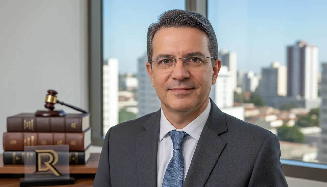 Foto profissional de advogado em Feira de Santana especialista em litígios de planos de saúde, com sorriso confiante.