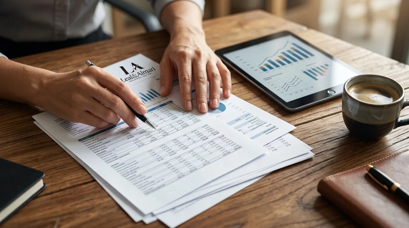 Análise detalhada de relatórios na administração de recursos e finanças do negócio.
