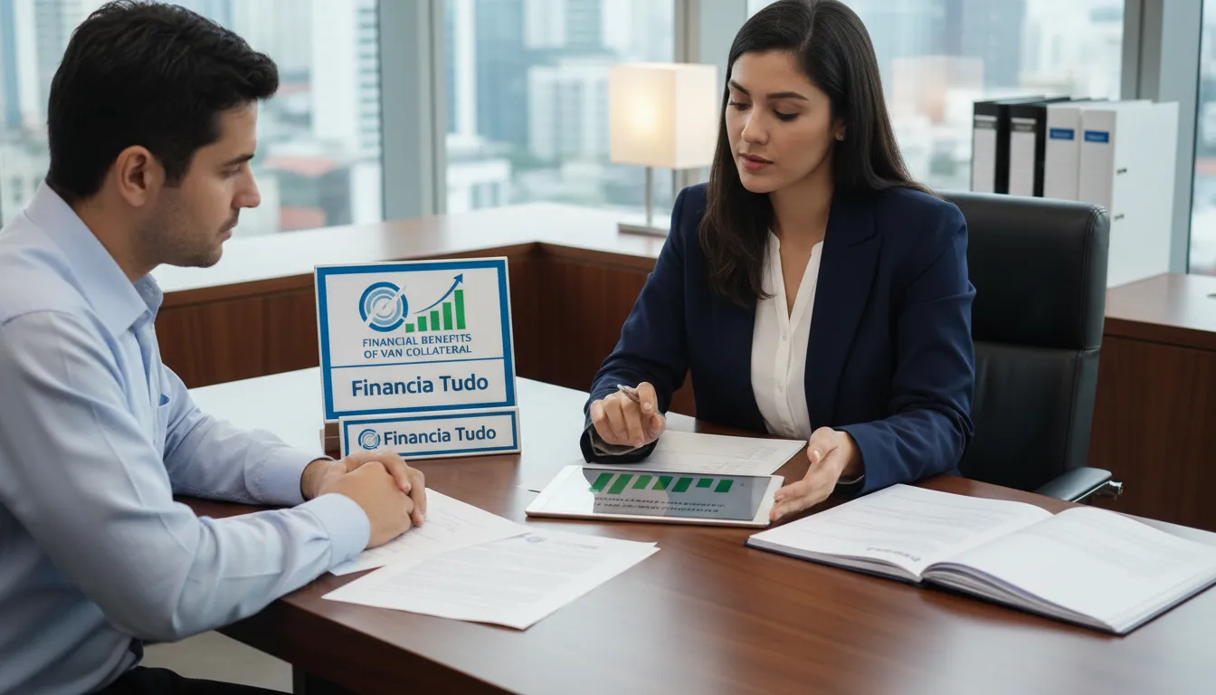 Consultoria financeira especializada da Financia Tudo, mostrando os benefícios de um empréstimo com van em garantia, com análise detalhada e suporte completo.