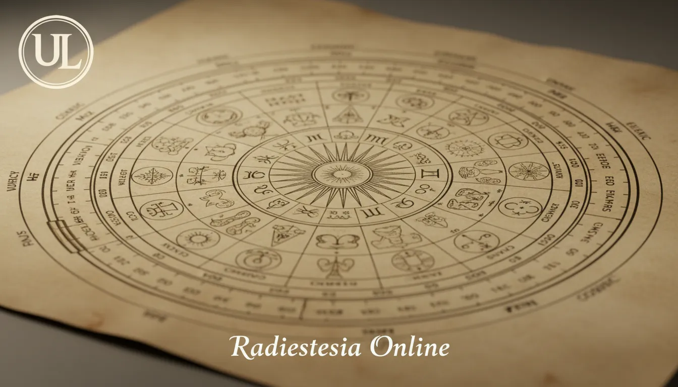 Detalhe de uma mesa radiônica online, destacando seus símbolos e frequências, oferecida pela Unolife para equilibrar energias remotamente.