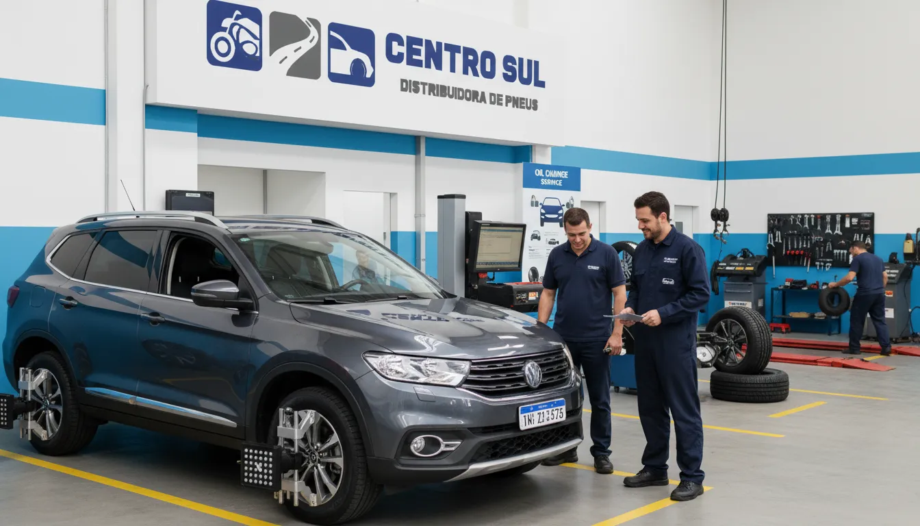 A Centro Sul oferece geometria 3D, balanceamento e outros serviços para seu pneu aro 16 SUV.