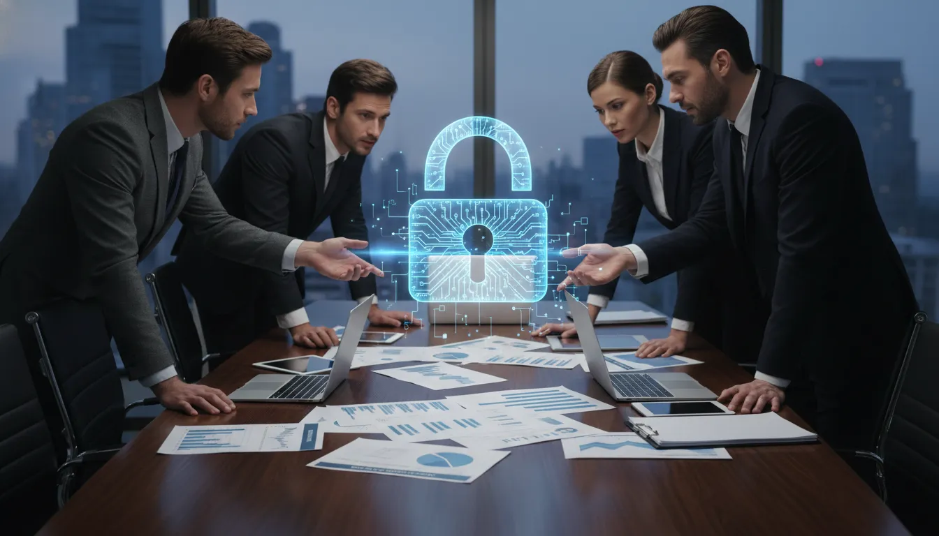 Executivos avaliam estratégias de proteção de dados com destaque para segurança digital e colaboração.