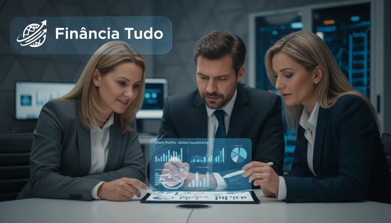 Especialistas financeiros analisando perfis, mostrando a consultoria para soluções de crédito para autônomos de forma segura.