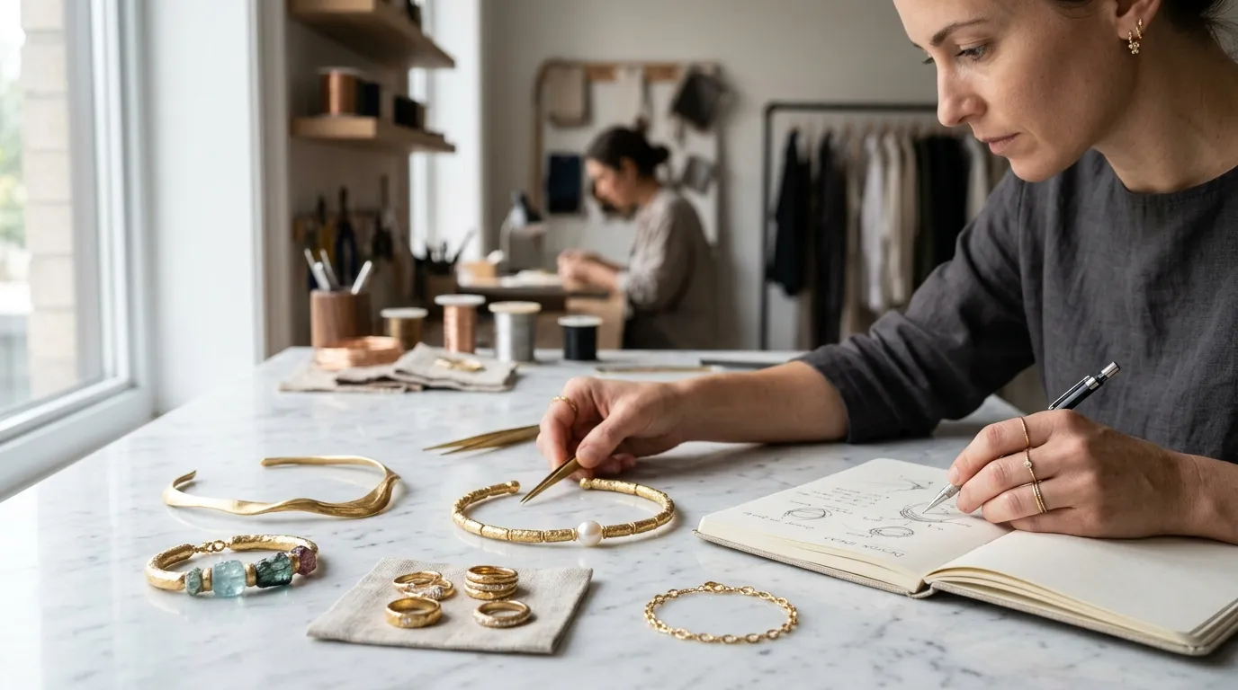 Design autoral e processo criativo da moda brasileira Nova York em semijoias.