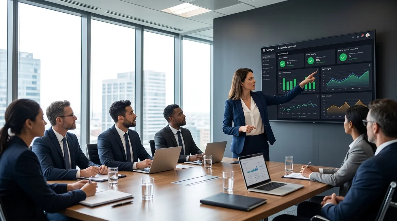Reunião de contabilidade discutindo a legalidade de certificado digital a1 gratuito para empresas.