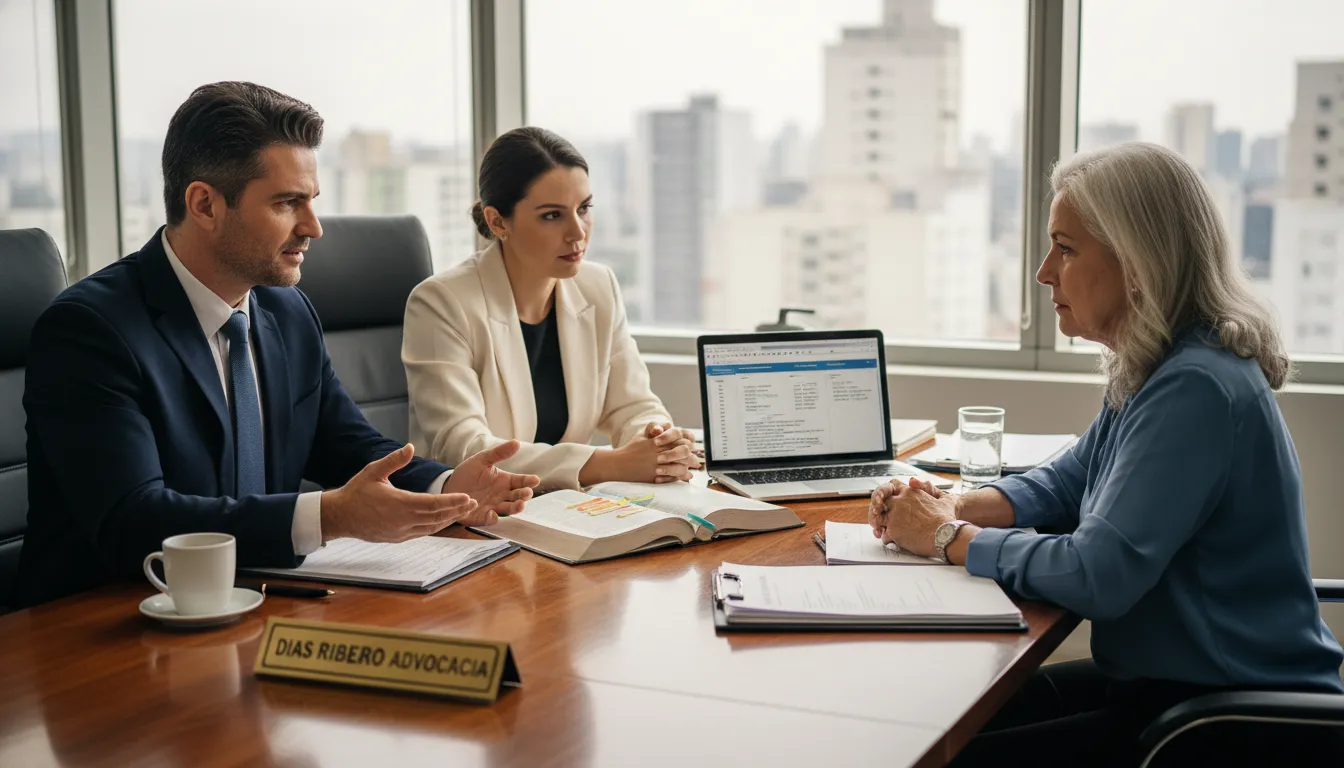 Equipe de advogado em Assis oferece consultoria jurídica especializada a cliente sobre plano de saúde.