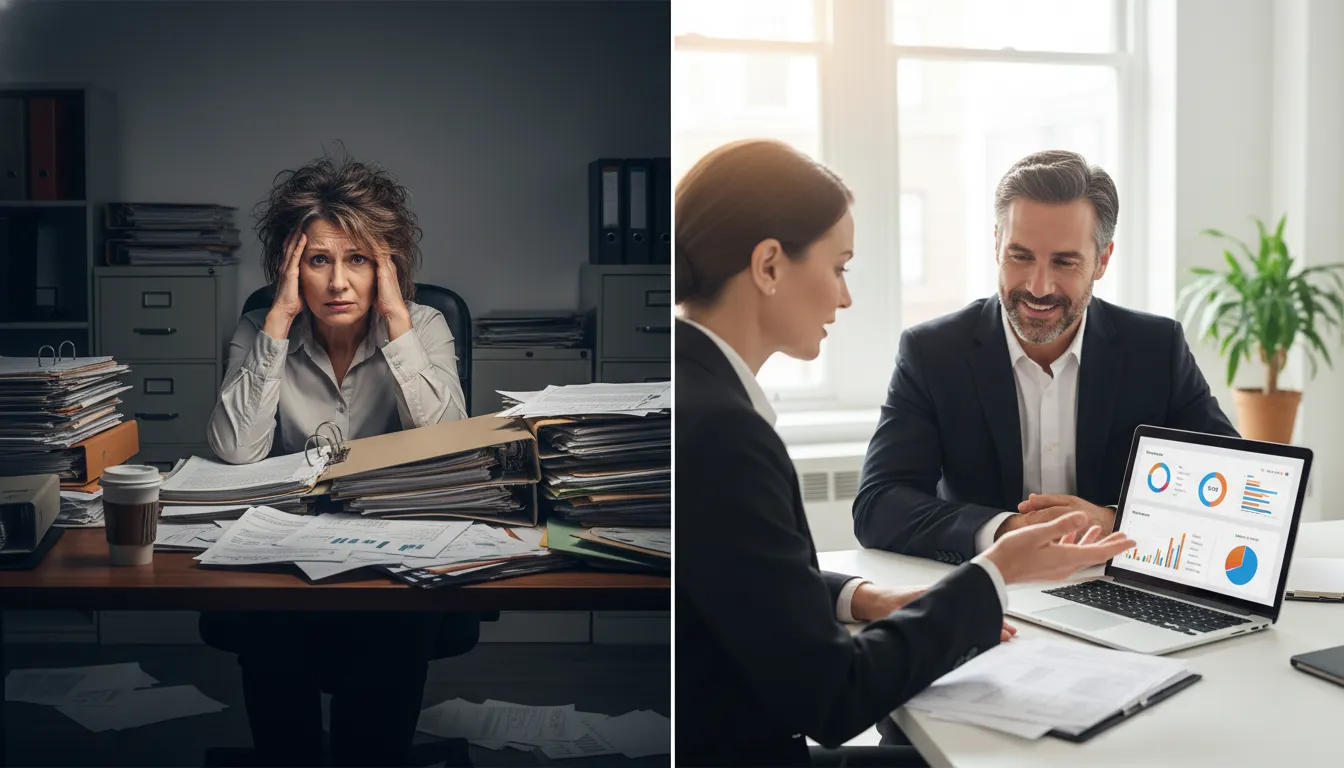 Contador en los EUA alivia el estrés financiero de un empresario con soluciones claras y concisas.