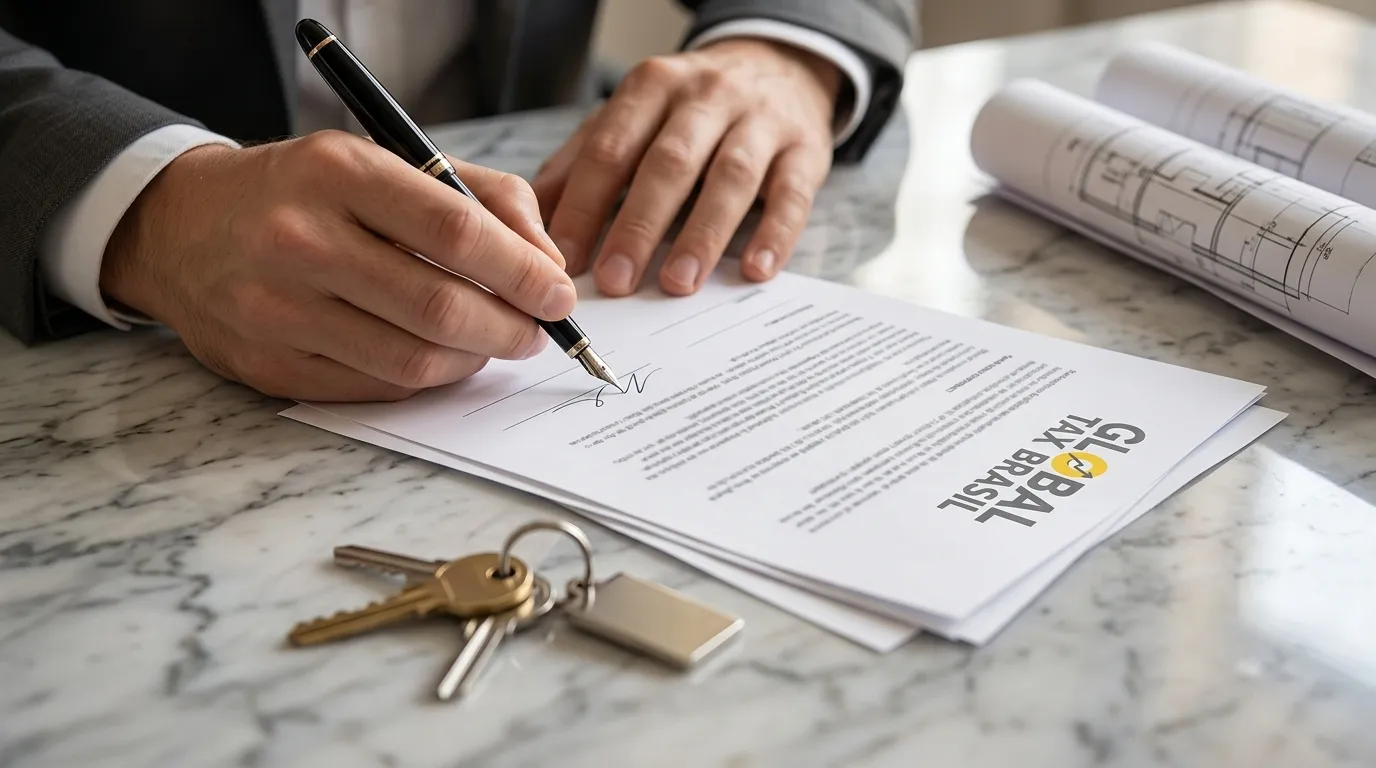 Assinatura de contrato seguro na compra de imóvel no Brasil para não residente.